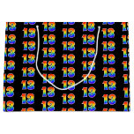 [ Thumbnail: 13th Birthday: Fun Rainbow Event Number 13 Pattern Gift Bag ]