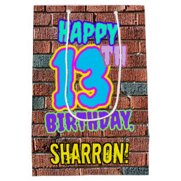 13th Birthday: Fun, Urban Graffiti Inspired Look Medium Gift Bag