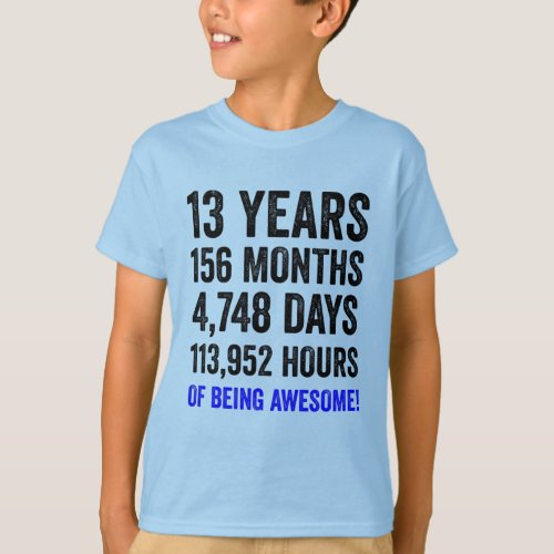 13th Birthday  Funny Boys Birthday Countdown T_Shirt