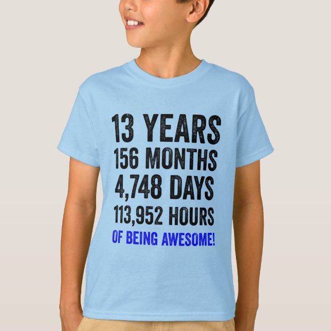 13th Birthday // Funny Boy’s Birthday Countdown T-Shirt (Front)