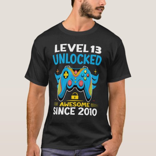 13th Birthday Gaming Level 13 Unlocked Awesome Sin T_Shirt