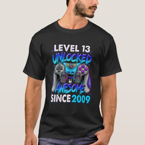 13th Birthday Gaming Level 13 Unlocked Awesome Sin T_Shirt