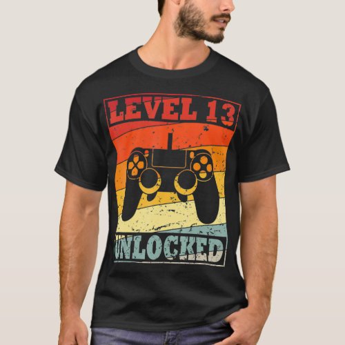 13th Birthday Gaming Theme Level 13 Unlocked 13 Ye T_Shirt
