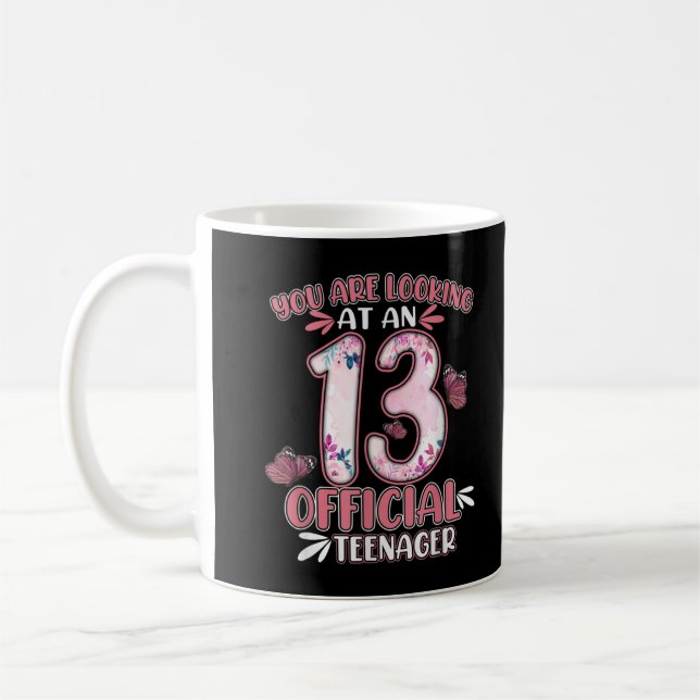 13th Birthday Gift 13 Year Old Official Teenager B Coffee Mug (Left)