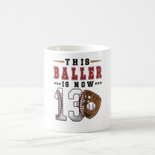 13th Birthday Gift Baseball Player 13 Year Old Boy Coffee Mug