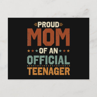 13th Birthday Gift Boys Girls Proud Mom of Officia Postcard
