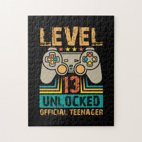 13th Birthday Gift Boys Level 13 Unlocked Official Jigsaw Puzzle