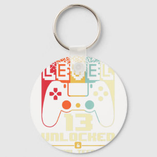 13th Birthday Gift Boys Level 13 Unlocked Official Keychain