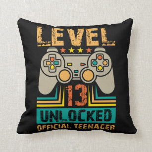 Birthday Boy Time To Level Up' Throw Pillow Cover 18” x 18”