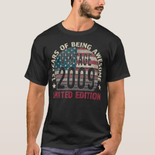 13th Birthday Gift boys Vintage 2009 13 Years Old T-Shirt