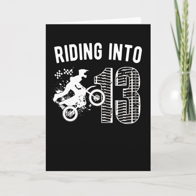 13th Birthday Gift Dirt Bike 13 Year Old Biker Card (Front)