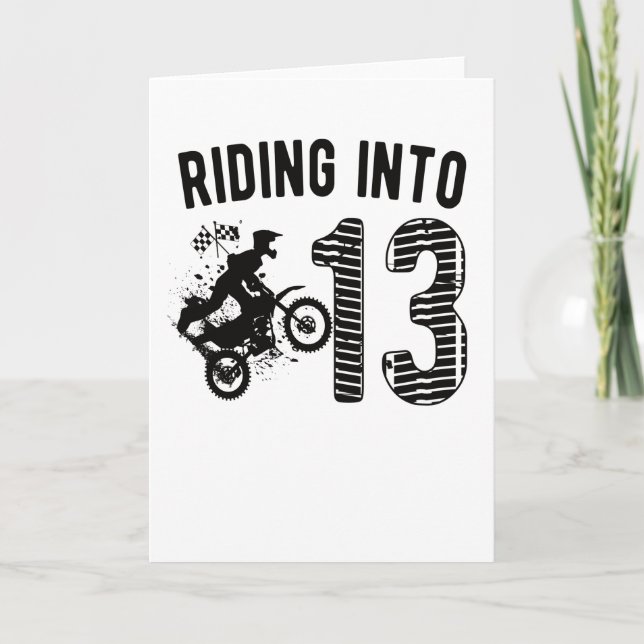 13th Birthday Gift Dirt Bike 13 Year Old Biker Card (Front)