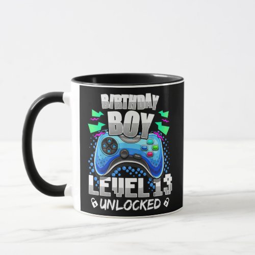 13th Birthday Gift Gamer Boys Level 13 Unlocked Mug