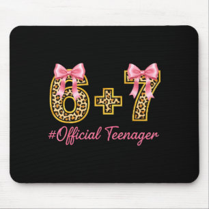 13th Birthday Girl Nk Coquette Bow Leopard 6+7 Yea Mouse Pad