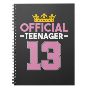 13th Birthday Girl Princess Official Teenager Notebook