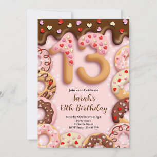 13th Birthday Girls Invitation