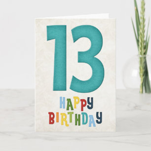 13th Birthday Happy Birthday Card Design 4