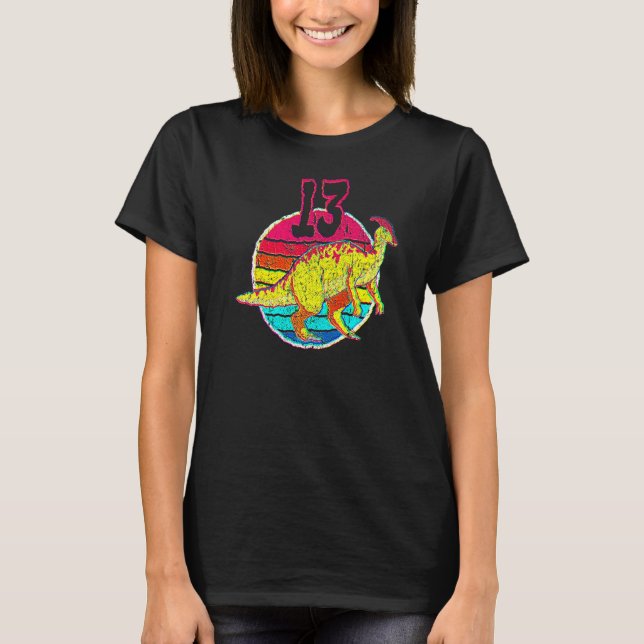 13th Birthday I Parasaurolophus I Family Matching T-Shirt (Front)