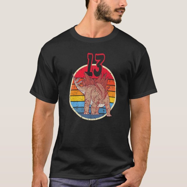 13th Birthday I Stegosaurus Stenops I Family Match T-Shirt (Front)