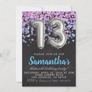 13th Birthday Invitation