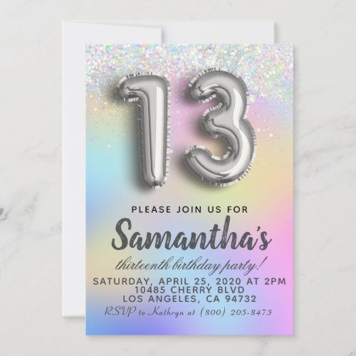 13th Birthday Invitation