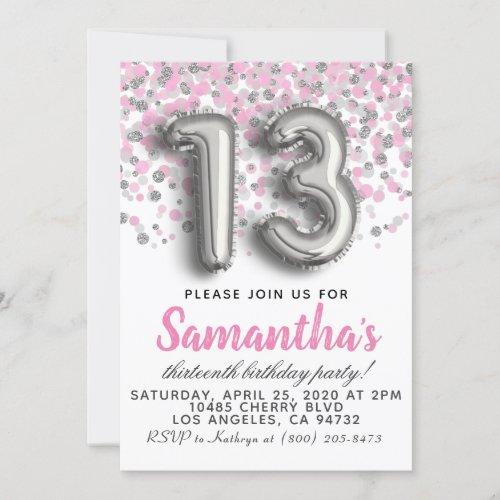 13th Birthday Invitation