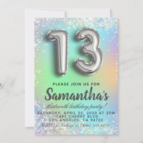 13th Birthday Invitation