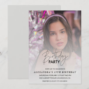 13th birthday invitation Birthday Party Photo Grey
