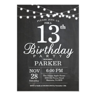 13th Birthday Invitations Zazzle