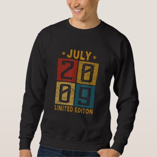 13th Birthday July 2009 Born In 2009 13 Yrs Old Bd Sweatshirt