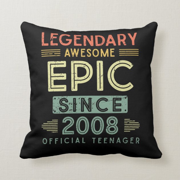 16x16 Multicolor 13 Years Birthday Gifts designs Official Teenager 13 Year Old Funny 13th Birthday Gift Throw Pillow