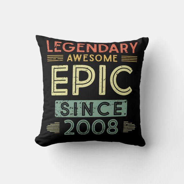 13th Birthday Legendary 2008 Throw Pillow (Front)