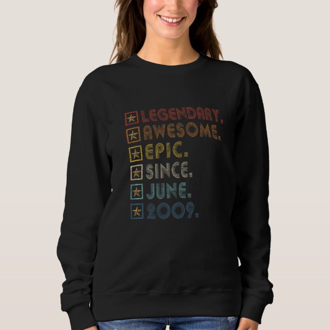 13th Birthday Legendary Awesome Epic Since June 20 Sweatshirt (Front)