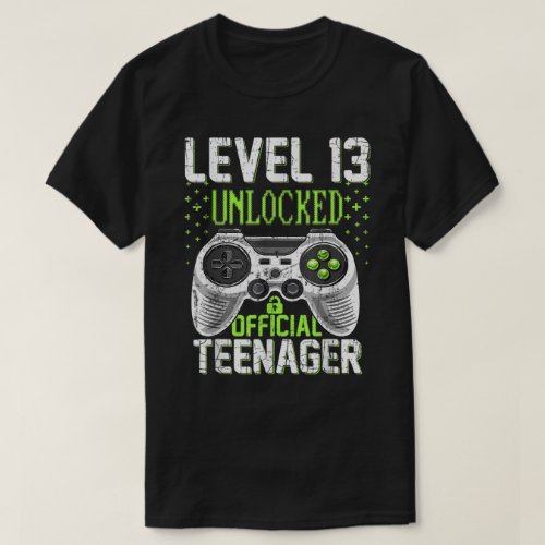13th Birthday Level 13 Unlocked Official Nager Gam T_Shirt