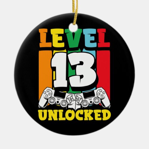 13th Birthday Level 13 Unlocked Teenager Video Ceramic Ornament