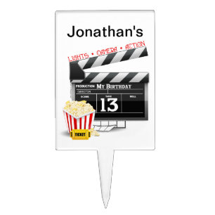 13th Birthday Movie Party Cake Topper