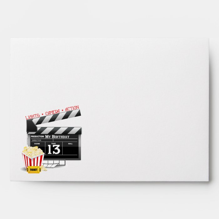 13th Birthday Movie Party Envelopes