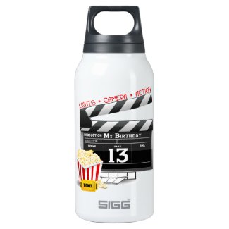 13th Birthday Movie Party 10 Oz Insulated SIGG Thermos Water Bottle