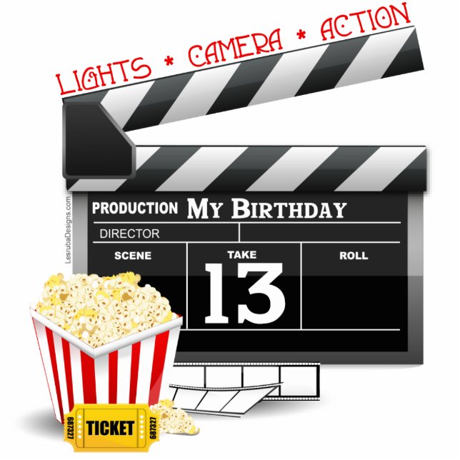 13th Birthday Movie Party Statuette (Front)