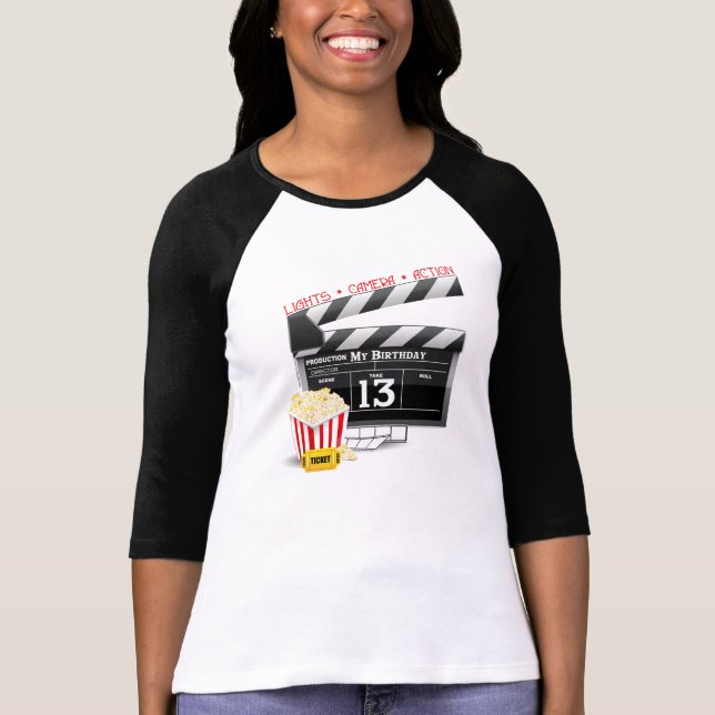 13th Birthday Movie Party T-Shirt (Front)