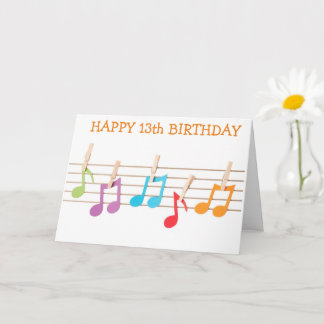 **13th BIRTHDAY** MUSICAL NOTES BIRTHDAY WISHES