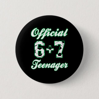 13th Birthday Official Teenager Funny Soccer 6+7 M Button