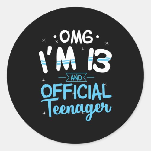 13th Birthday Official Teenager Gift Classic Round Sticker