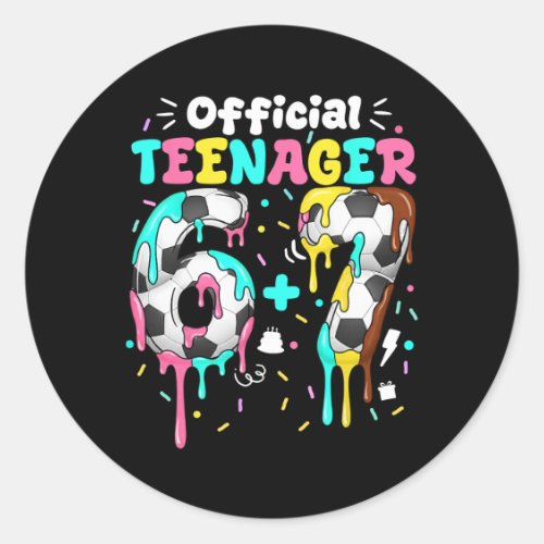 13th Birthday Official Teenager Six Seven 6+7 Boys Classic Round Sticker