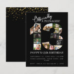 13th birthday officially a teenager photo collage invitation