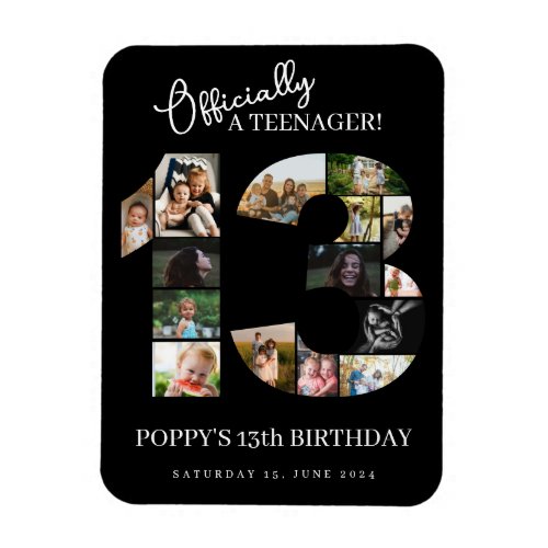 13th birthday officially a teenager photo collage magnet