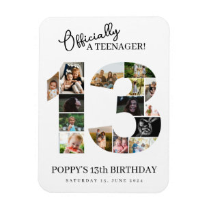 13th birthday officially a teenager photo collage magnet
