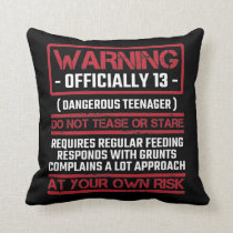 13th Birthday Officially Teenager 13 Year Old Kid Throw Pillow 13th Birthday Officially Teenager 13 Year Old Kid Throw Pillow