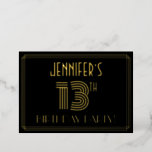 [ Thumbnail: 13th Birthday Party — Art Deco Style “13” + Name Invitation ]