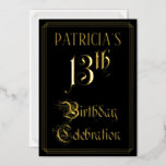 [ Thumbnail: 13th Birthday Party — Fancy Script & Custom Name Invitation ]